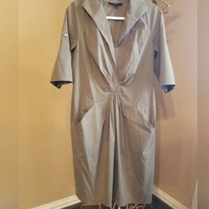 COPY - Lafayette 148 Olive Green Midi Career Dress Sz 8